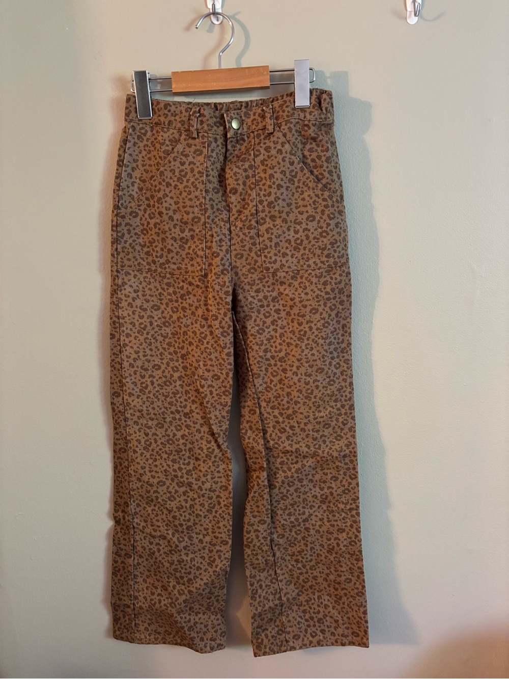 Leopard Print Brown Wide-Leg kids Jeans